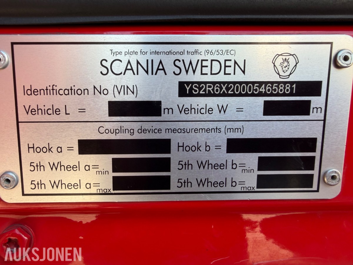 Scania R 580. Motivlakkert, Heltrukket innvendig, Manuell ++