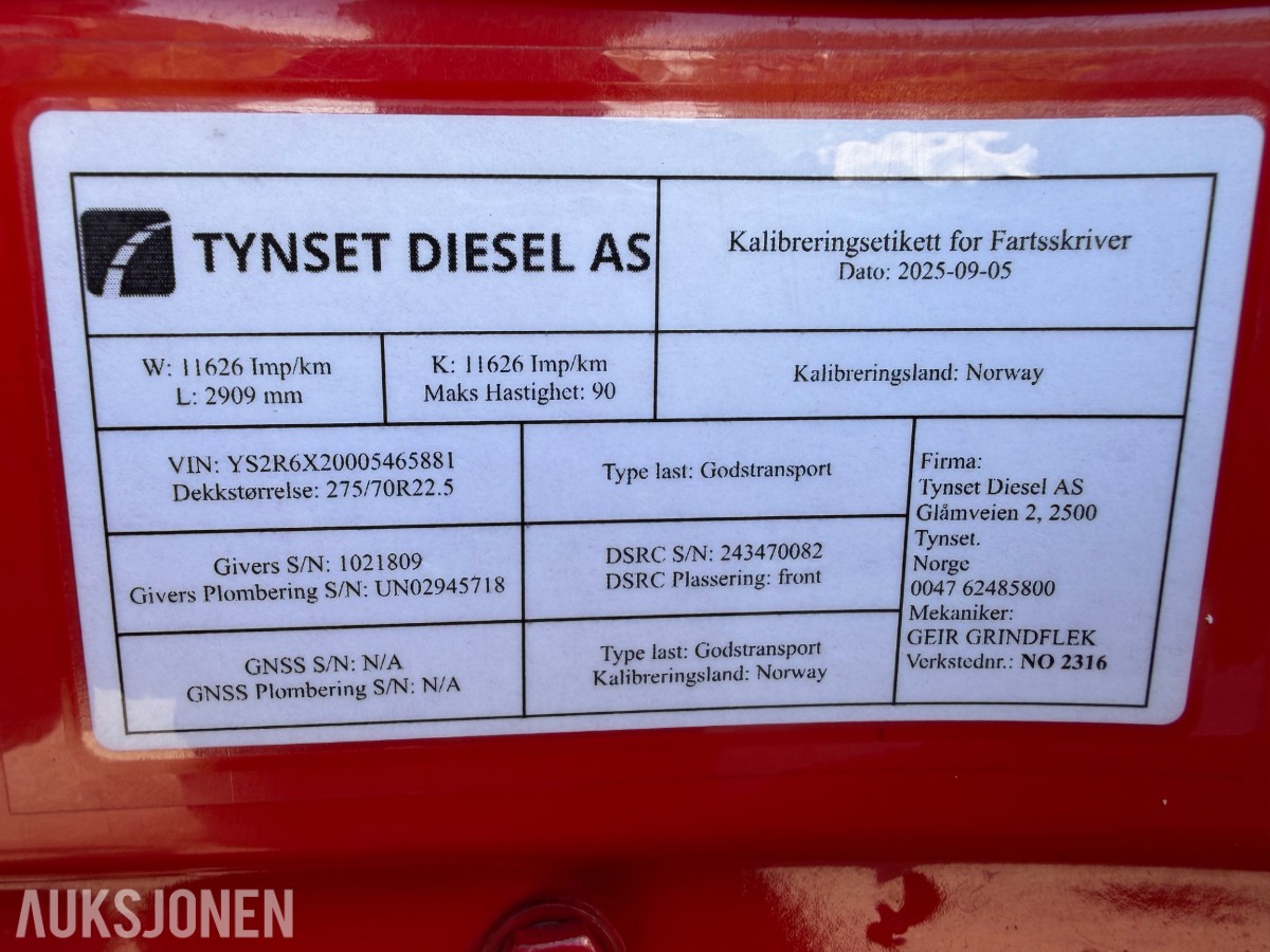 Scania R 580. Motivlakkert, Heltrukket innvendig, Manuell ++