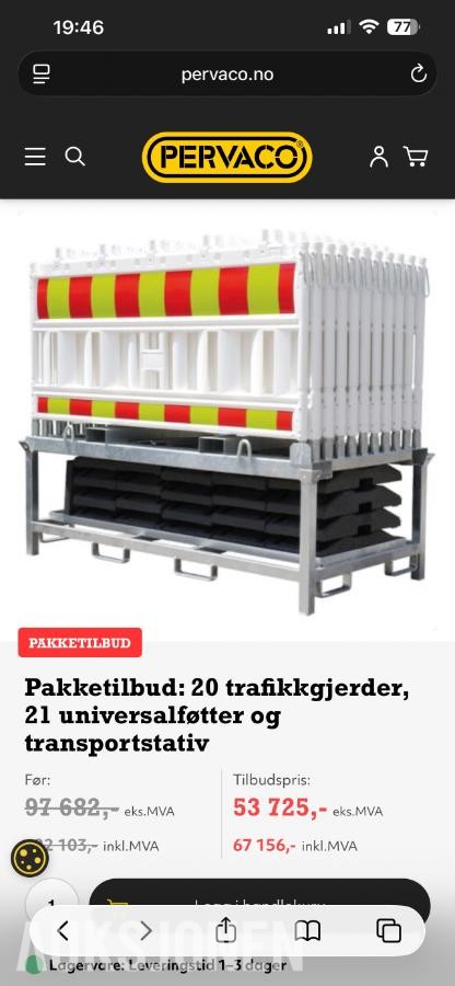 2024 Trafikkgjerde/ Plastgjerde med refleks  - 20 gjerder 