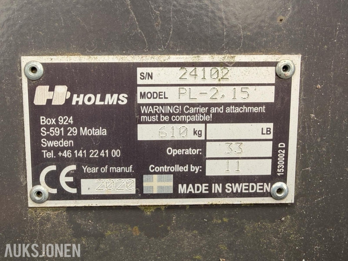 2020 Holms PL-2,15 feiemaskin med vanntank og sidebørste