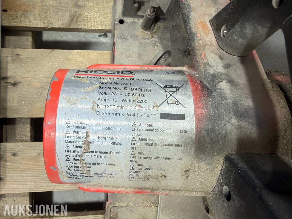 2 stk RIDGID 590-L metallkappsager med sagblader