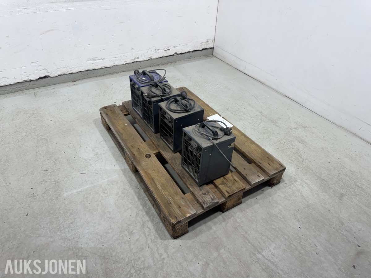 4 stk elektriske byggtørkere / varmevifter 2 kW