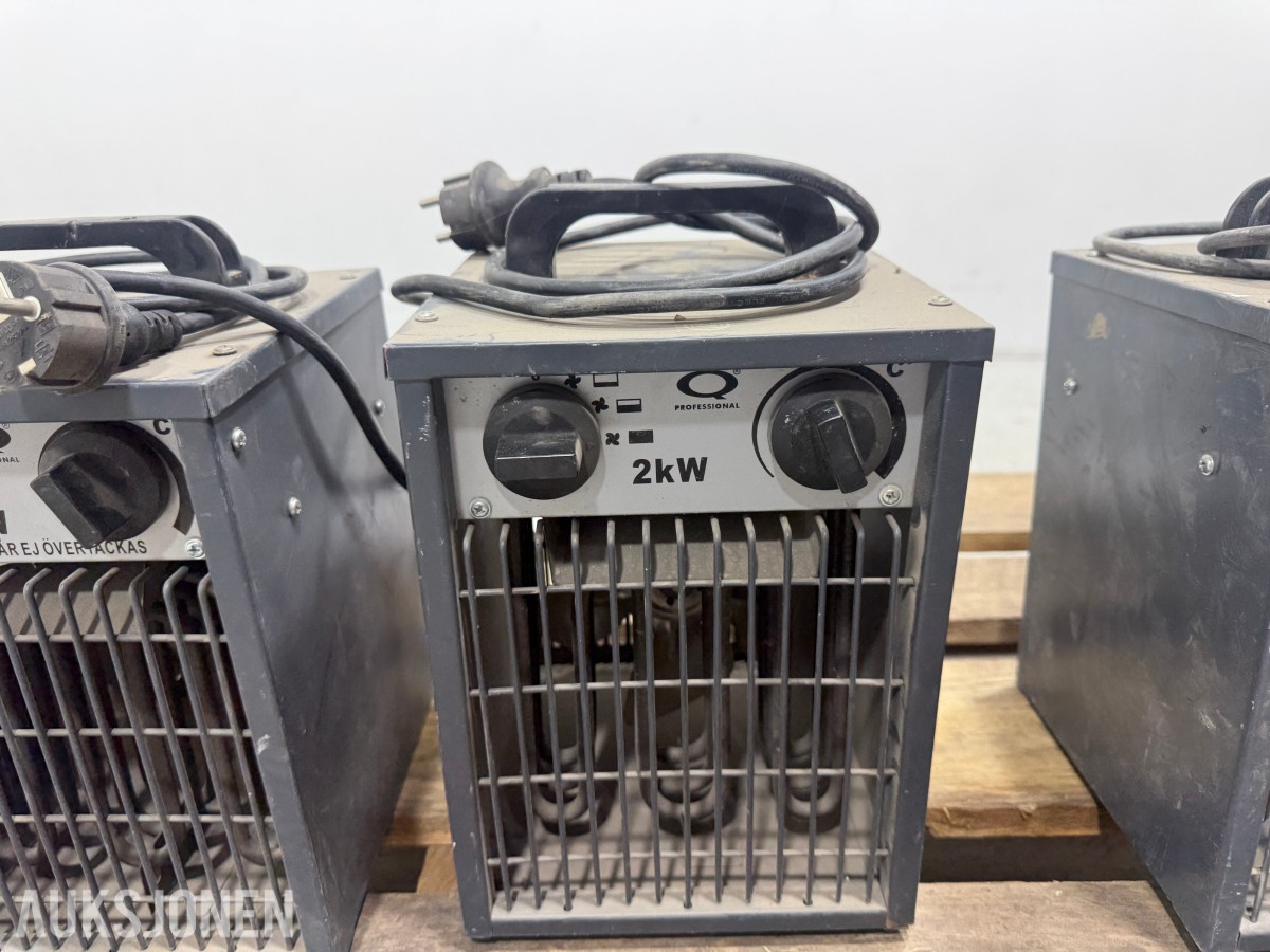 4 stk elektriske byggtørkere / varmevifter 2 kW