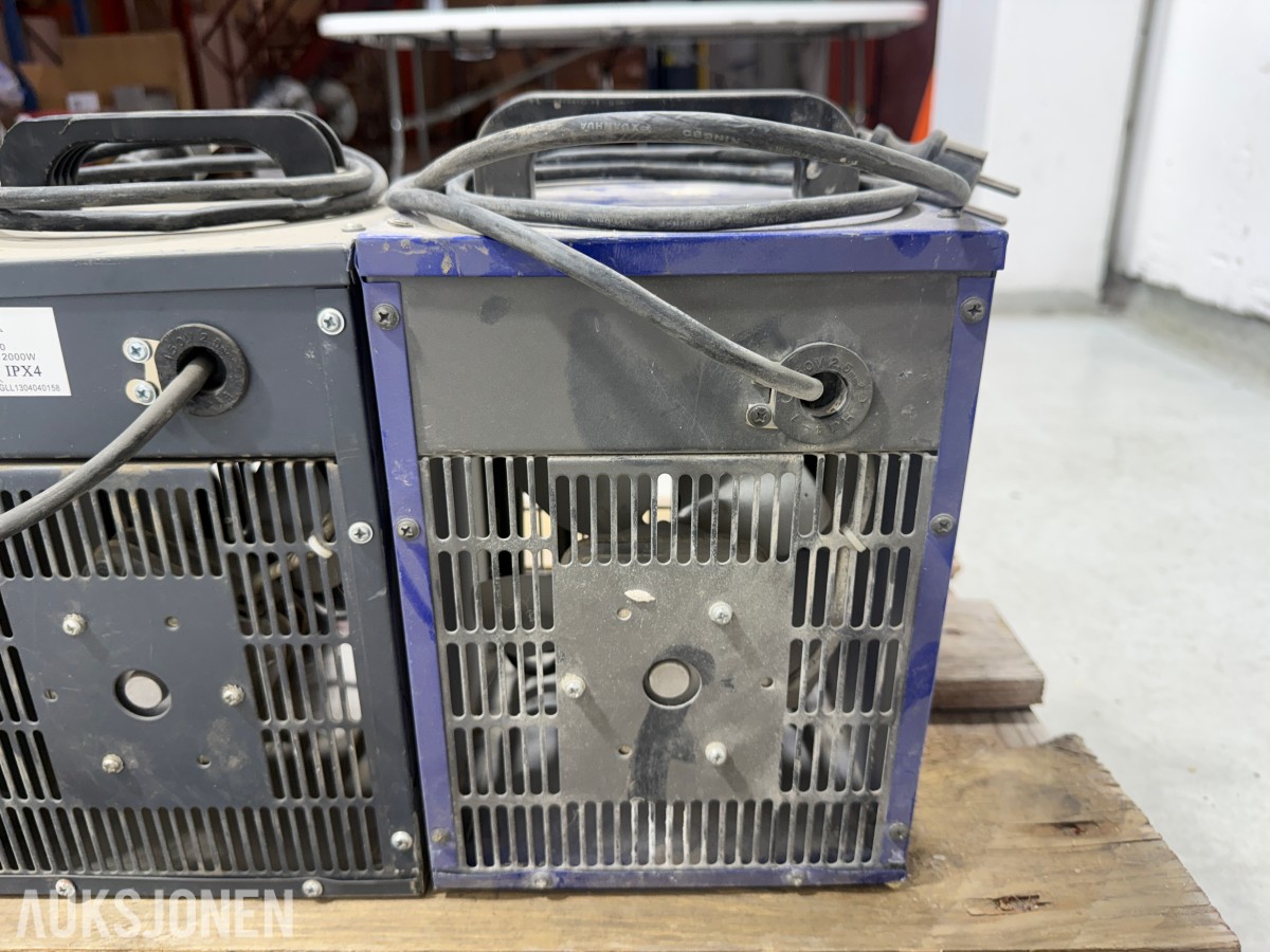 4 stk elektriske byggtørkere / varmevifter 2 kW