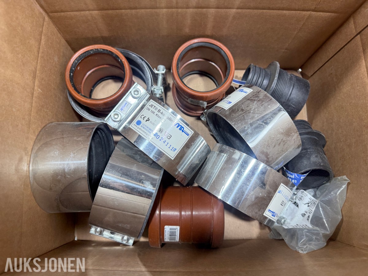 Stort parti rørdeler, pressfittings, sprinklerdeksler og festemateriell – Victaulic m.m.