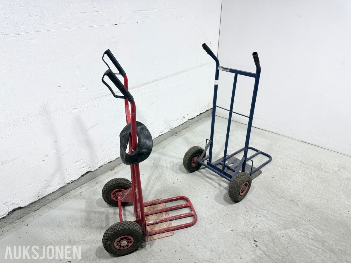 2 stk transporttraller med luftfylte hjul