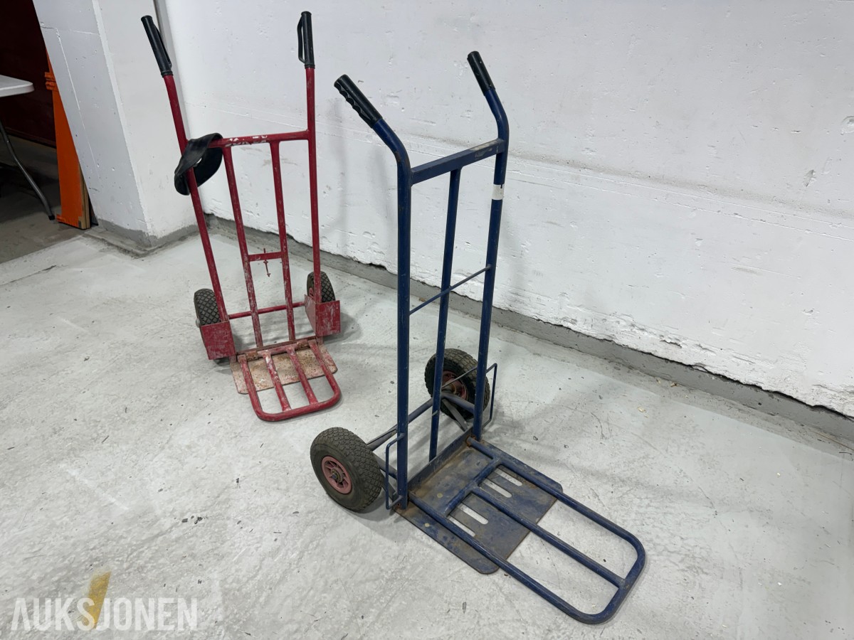 2 stk transporttraller med luftfylte hjul