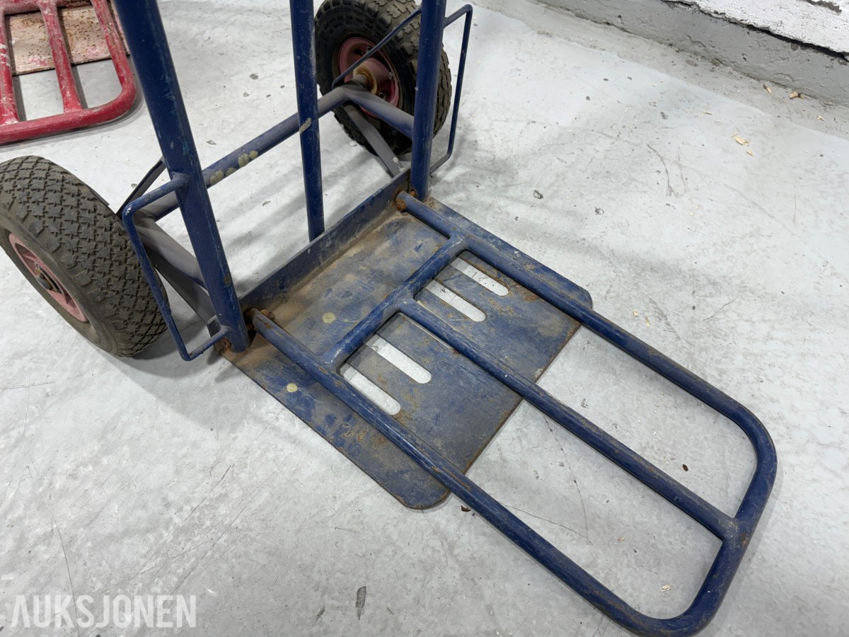 2 stk transporttraller med luftfylte hjul