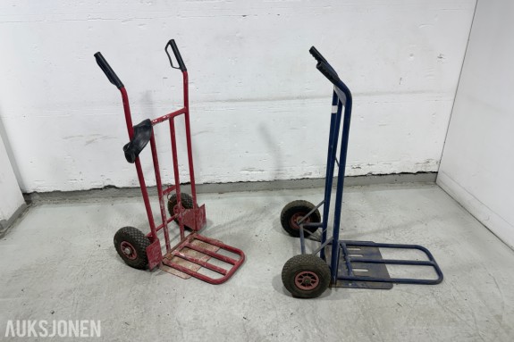 2 stk transporttraller med luftfylte hjul