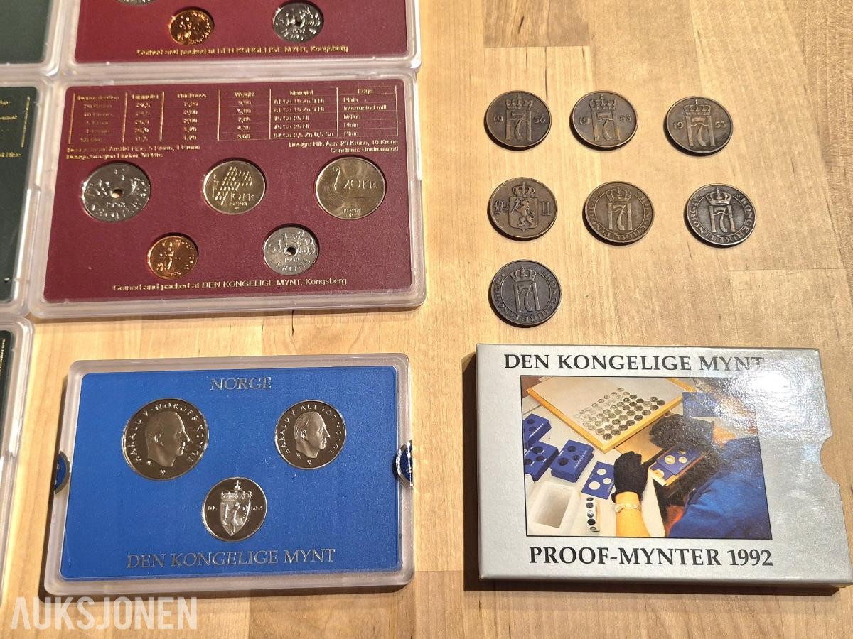 Norges bank-Myntsett samling-Proofcoin 1981-1998, 1878-1956