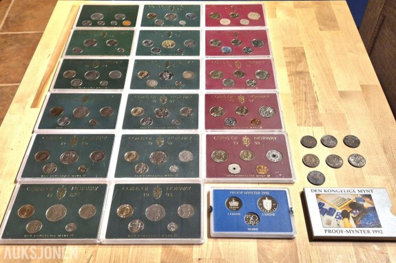 Norges bank-Myntsett samling-Proofcoin 1981-1998, 1878-1956