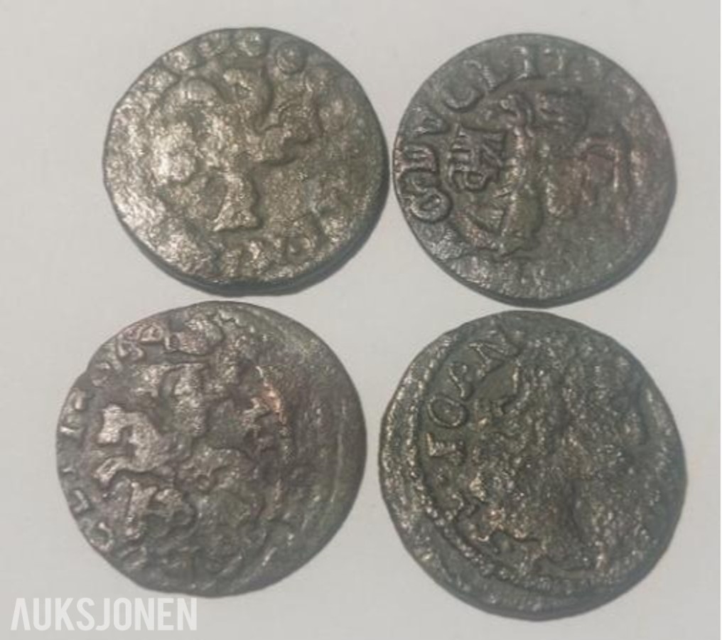 Mynter- polen John Casimir Soliduser 1659-1668 4 stk