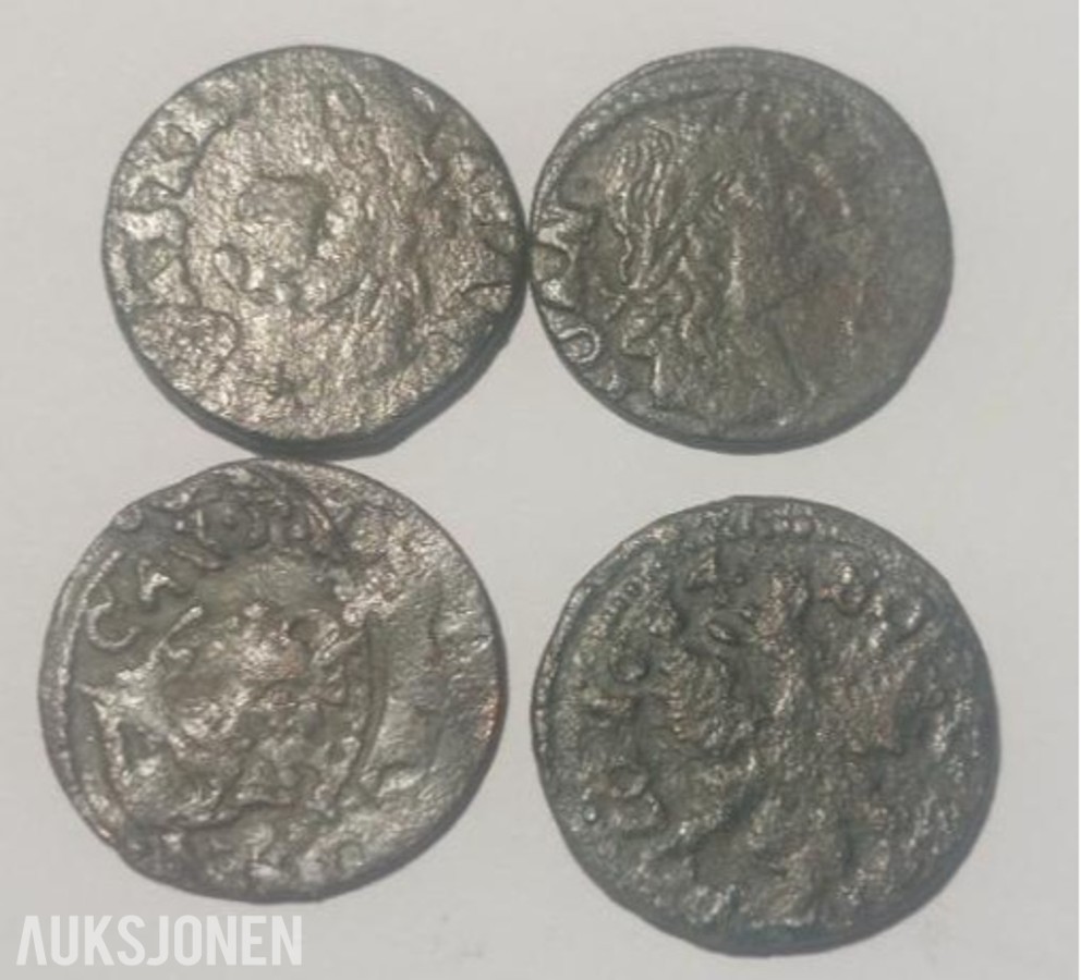 Mynter- polen John Casimir Soliduser 1659-1668 4 stk