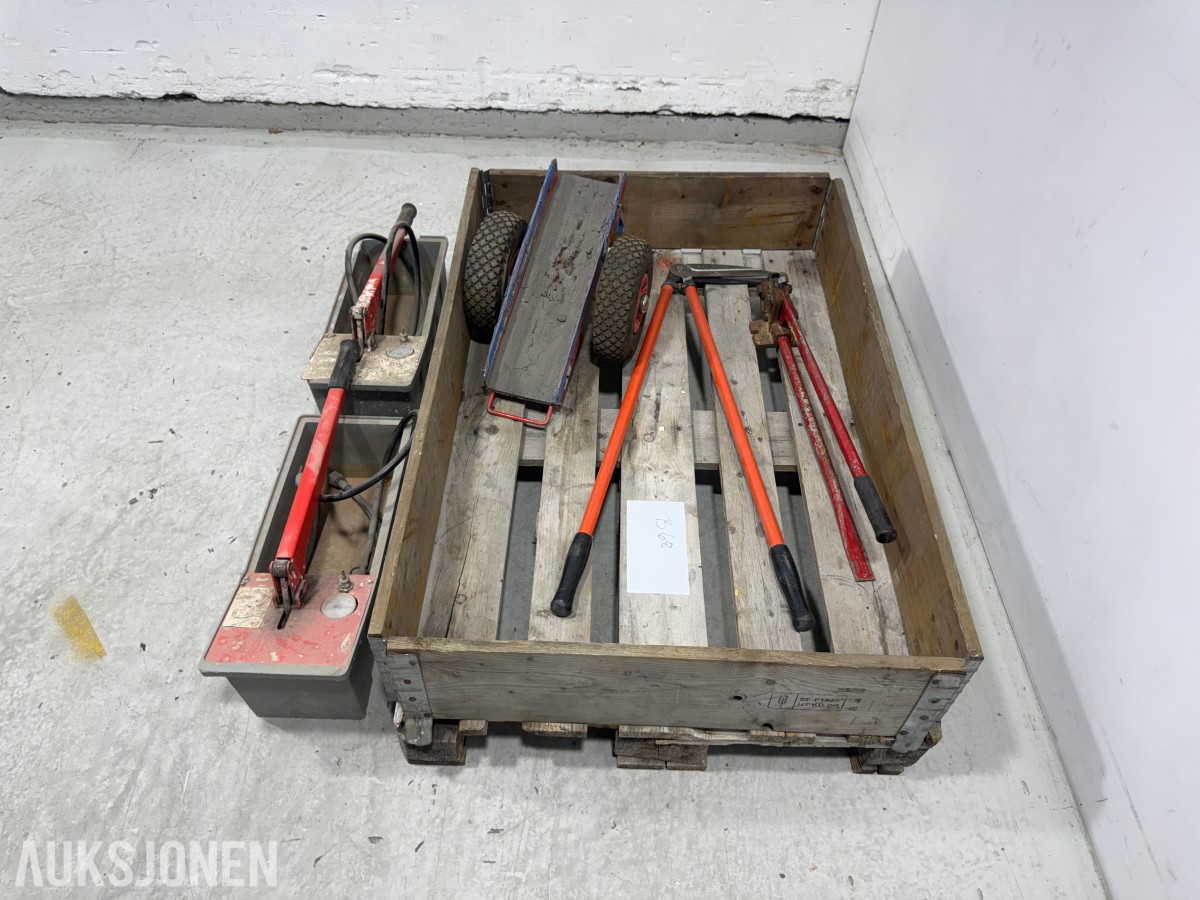 RIDGID trykkprøvepumper, Bahco platesaks og transportvogn