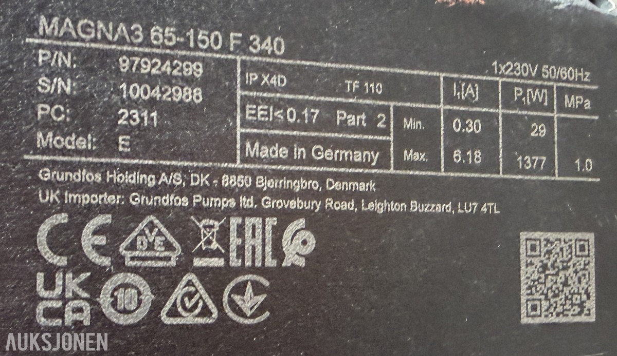 GRUNDFOS MAGNA3 65-150 F 340 SIRKULASJONSPUMPE