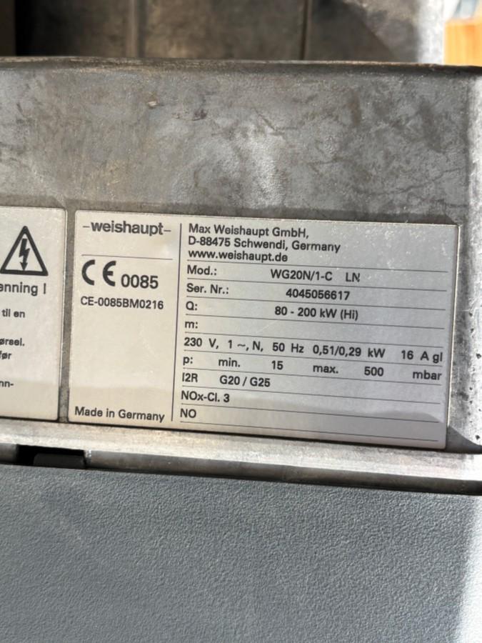 3stk Weishaupt WG20F/1-C LN gassbrenner for propan - 80-200kW