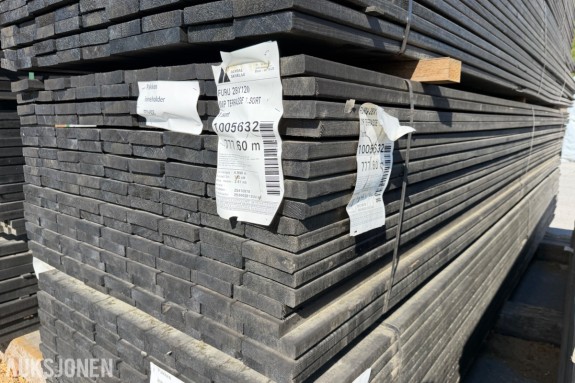 28 x 120 mm. Terrassebord. 1 Sort Furu. Inneholder Mugg.