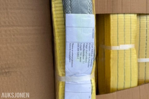 10 stk. NYE løftestropper   – 3 tonn – 5,6 meter – i eske
