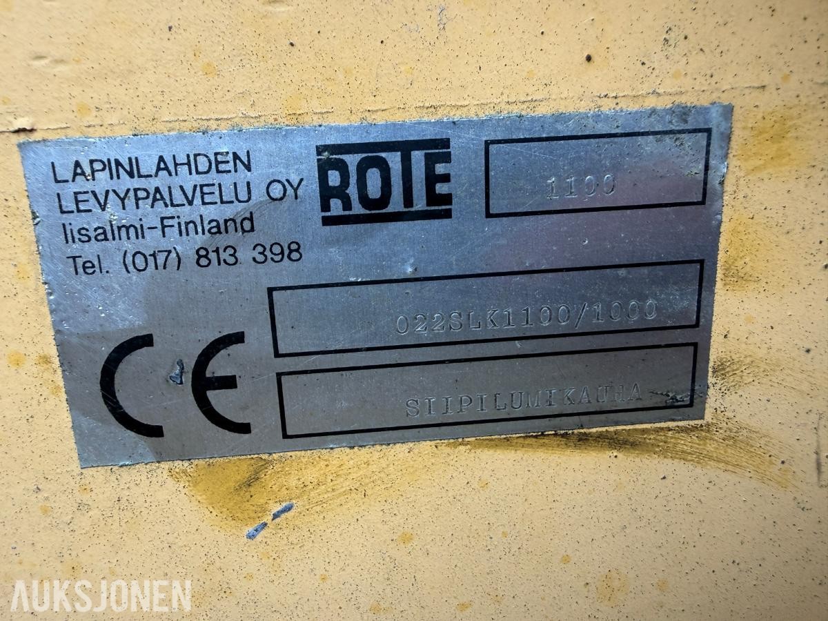 Rote 1100 hydraulisk Klappvingeskuffe, Liten BM Feste, 110 bredde