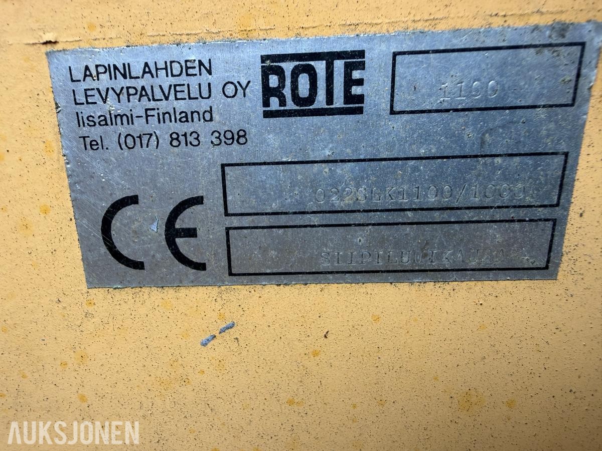 Rote 1100 hydraulisk Klappvingeskuffe, Liten BM Feste, 110 bredde