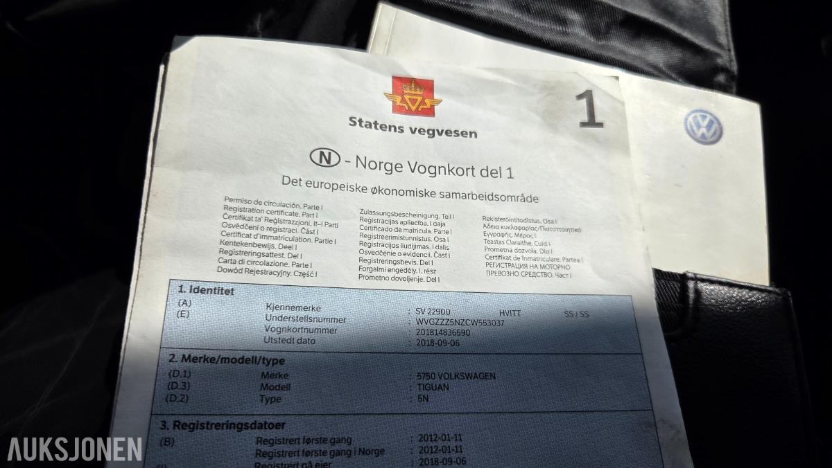 2012 Volkswagen Tiguan 2.0-140 D 4MOTION Rep objekt , 219000km