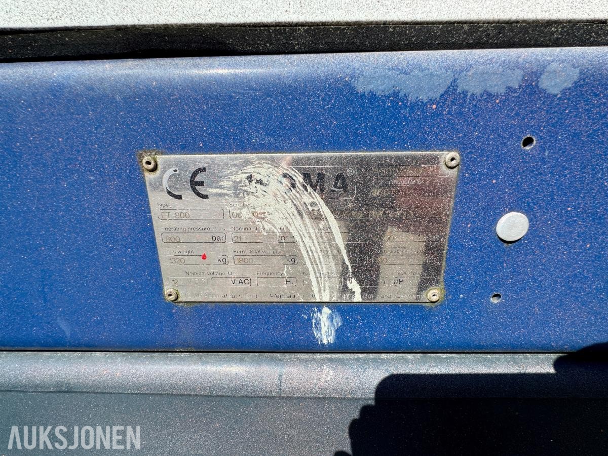 2008 WOMA Ecotherm 800 tilhengermontert høytrykksaggregat.