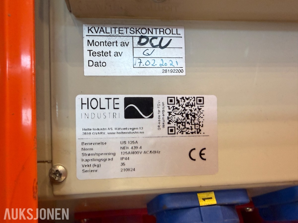 Holte Industri US 125A byggestrømsentral – 400V / 125A