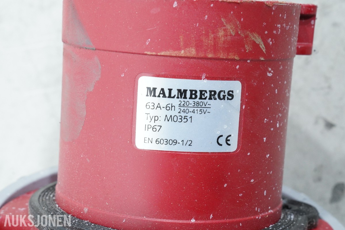 Malmbergs industrikabler 32A/63A med CEE-kontakter og overgangsboks