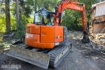 2016 Hitachi ZX85US-5A beltegraver 8 T engcon rotortilt-pusseskuffe-smalskuffe-sentralsmæring