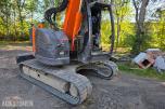 2016 Hitachi ZX85US-5A beltegraver 8 T engcon rotortilt-pusseskuffe-smalskuffe-sentralsmæring