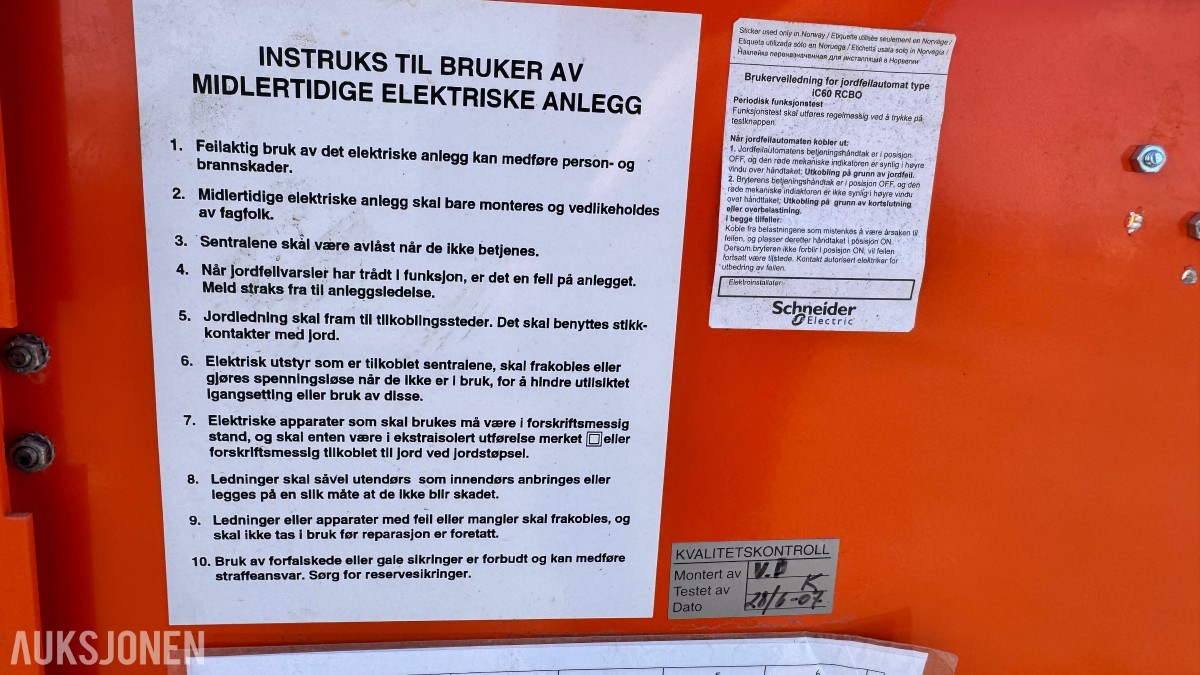 Holte Industri byggestrømsentraler – 63A / 400V - 2 stk