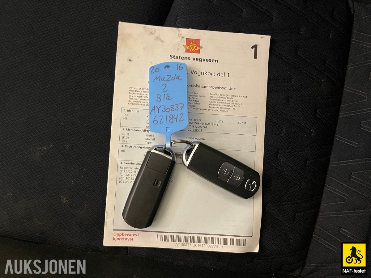 2016 Mazda 2 90HK KJØREFELTASSISTENT NAVI CRUISE NØKKELFRI