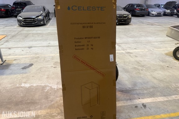 Celeste fast dusjvegg 80x190 cm