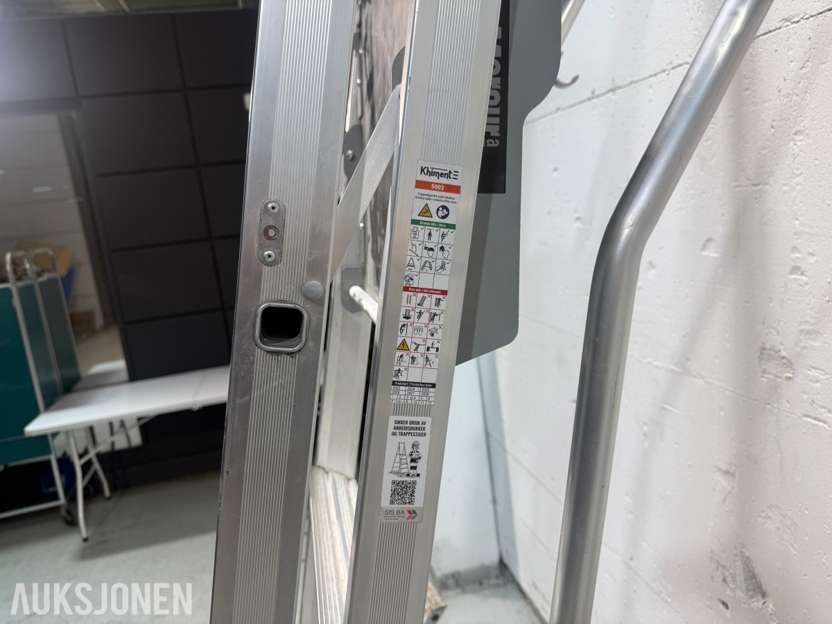 3 Stk Zarges stiger, arbeidsbukk og Khiment arbeidsplattform