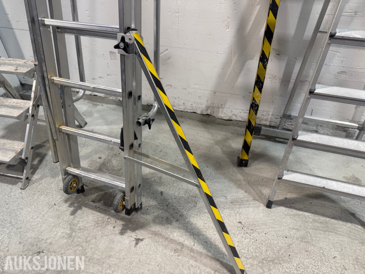 3 Stk Zarges stiger, arbeidsbukk og Khiment arbeidsplattform