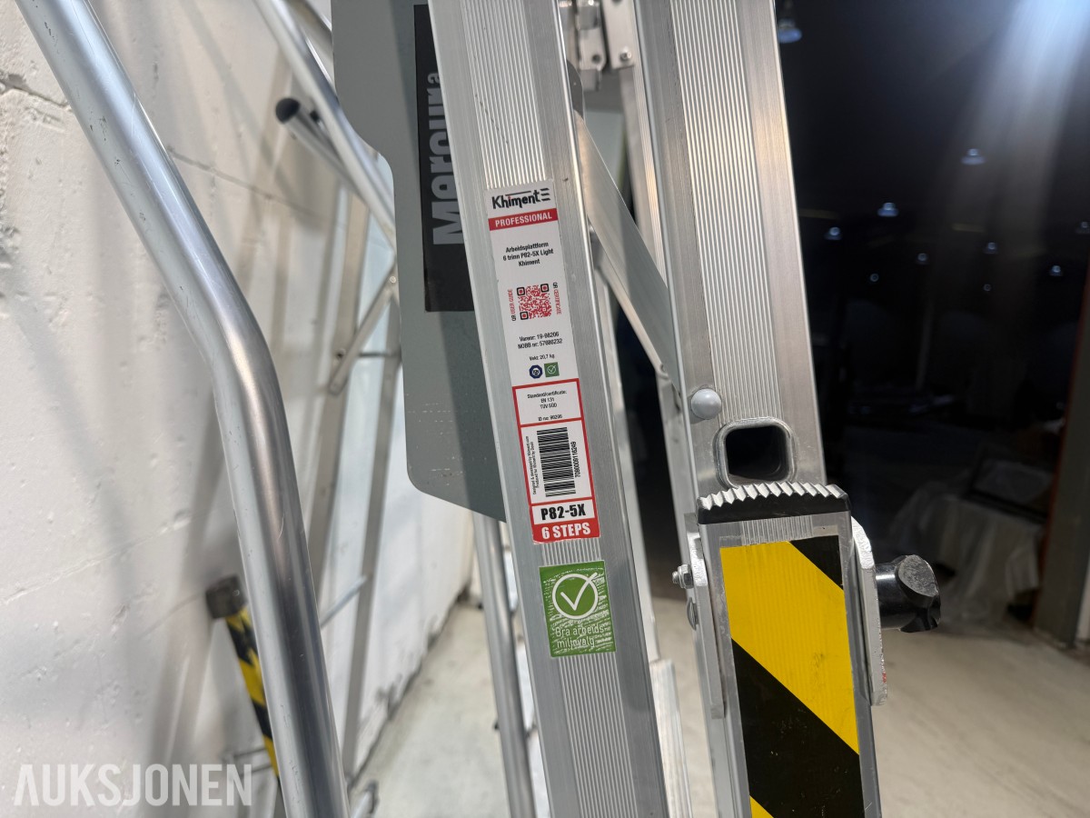 3 Stk Zarges stiger, arbeidsbukk og Khiment arbeidsplattform