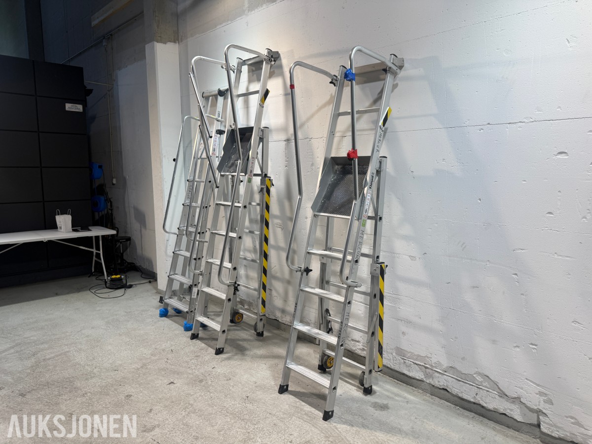 3 stk. Khiment Professional trappestiger og arbeidsplattformer i aluminium