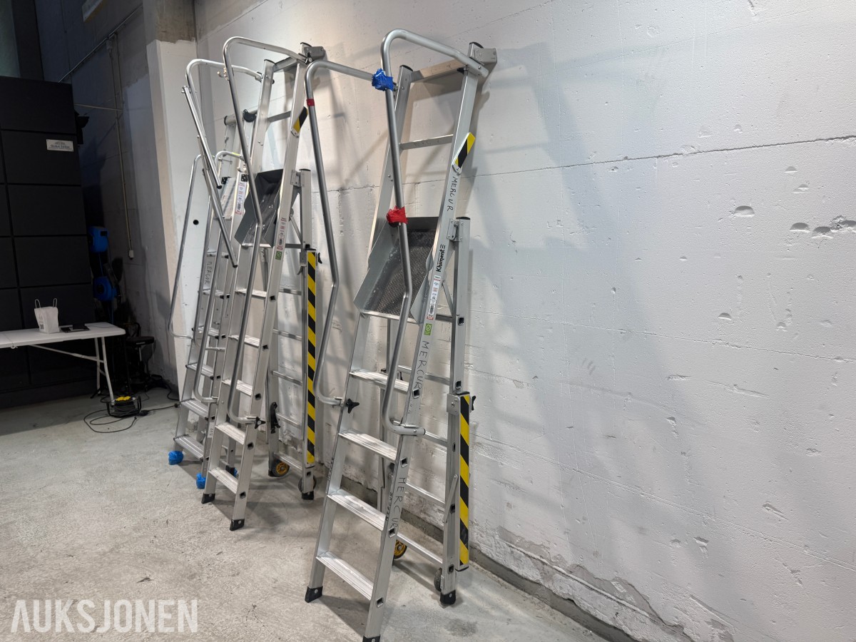 3 stk. Khiment Professional trappestiger og arbeidsplattformer i aluminium