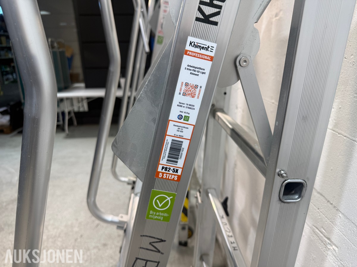 3 stk. Khiment Professional trappestiger og arbeidsplattformer i aluminium