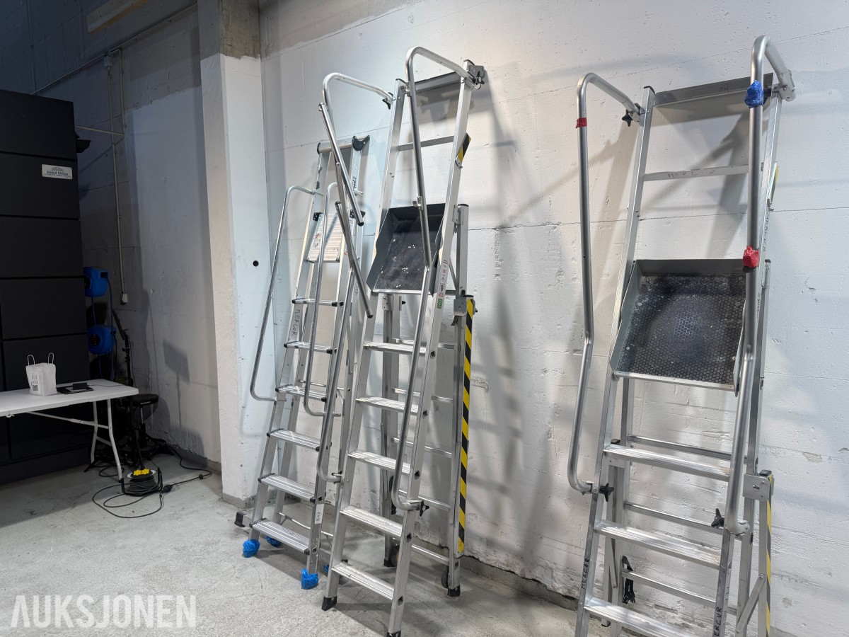 3 stk. Khiment Professional trappestiger og arbeidsplattformer i aluminium