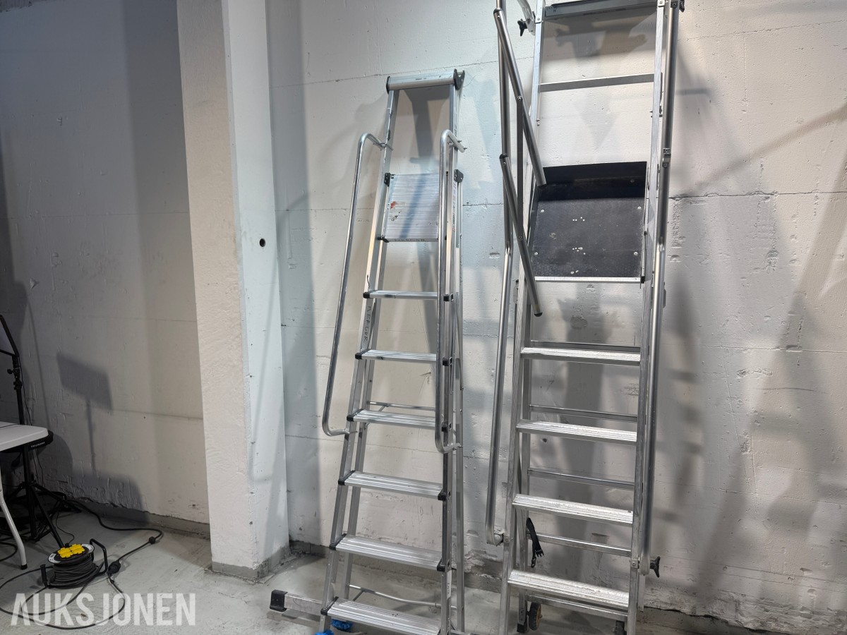 3 stk. Khiment Professional trappestiger og arbeidsplattformer i aluminium