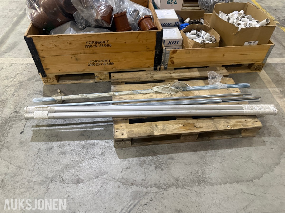 Stort parti rørdeler, koblinger og rørmateriell – AGRU, Pipelife m.m.