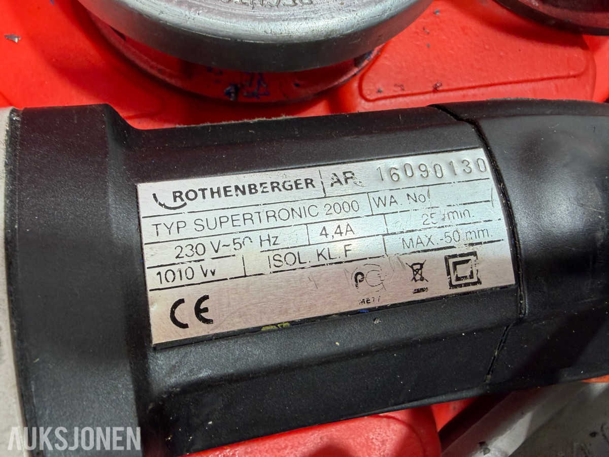Rothenberger rørverktøy med Supertronic 2000 og tilbehør