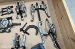Verkstedverktøy med avtrekkere, RIDGID 915 og Würth muttertrekker