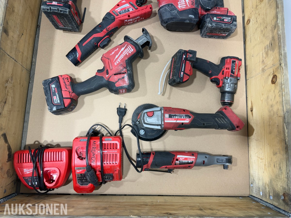Milwaukee M18/M12 elektroverktøy, pressverktøy og Geberit Mapress pressbakker++