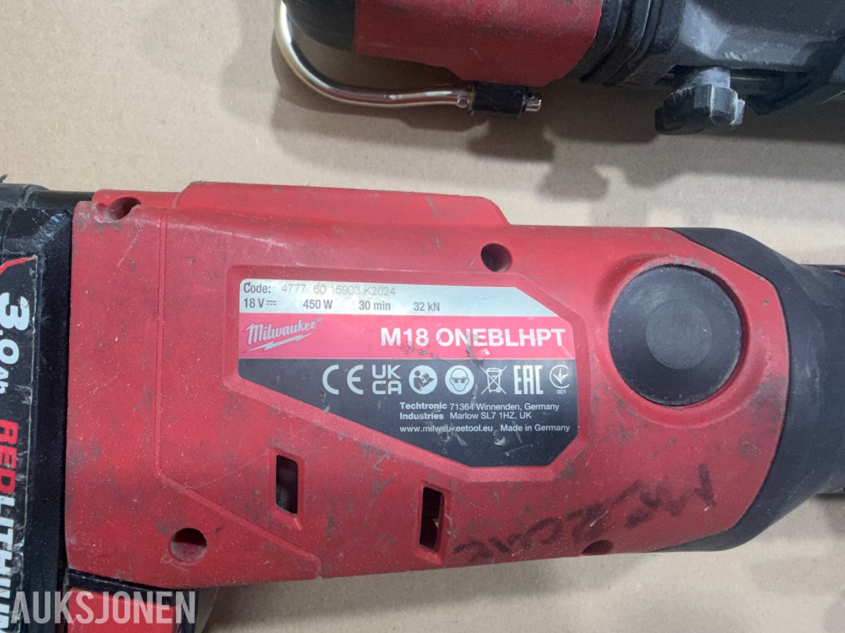 Milwaukee M18/M12 elektroverktøy, pressverktøy og Geberit Mapress pressbakker++