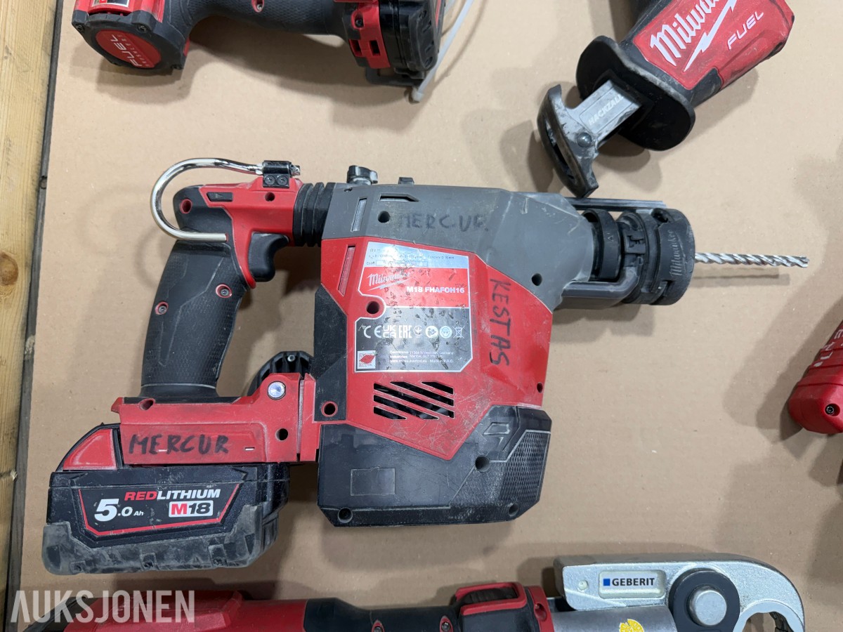 Milwaukee M18/M12 elektroverktøy, pressverktøy og Geberit Mapress pressbakker++