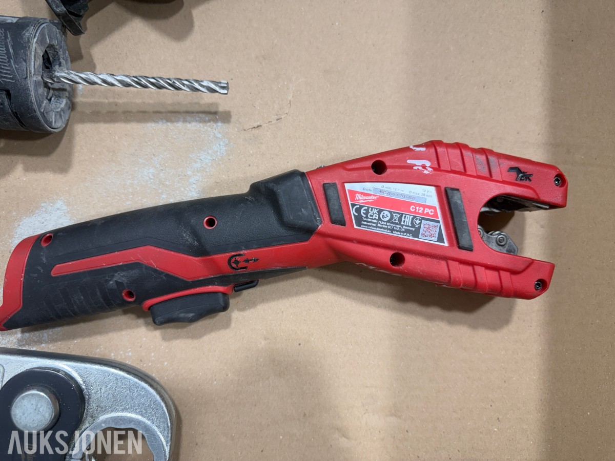 Milwaukee M18/M12 elektroverktøy, pressverktøy og Geberit Mapress pressbakker++