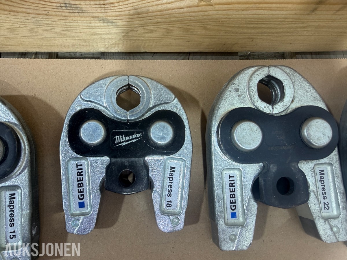 Milwaukee M18/M12 elektroverktøy, pressverktøy og Geberit Mapress pressbakker++