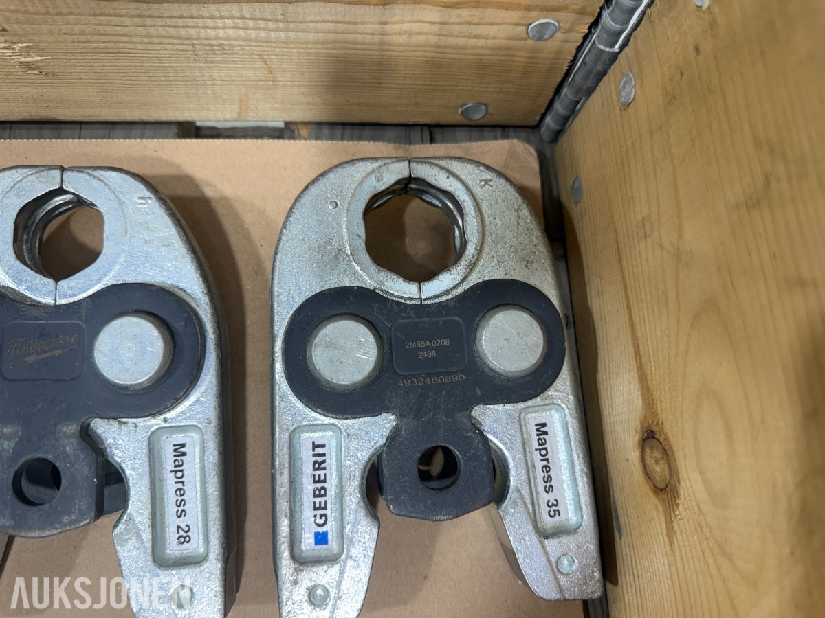 Milwaukee M18/M12 elektroverktøy, pressverktøy og Geberit Mapress pressbakker++